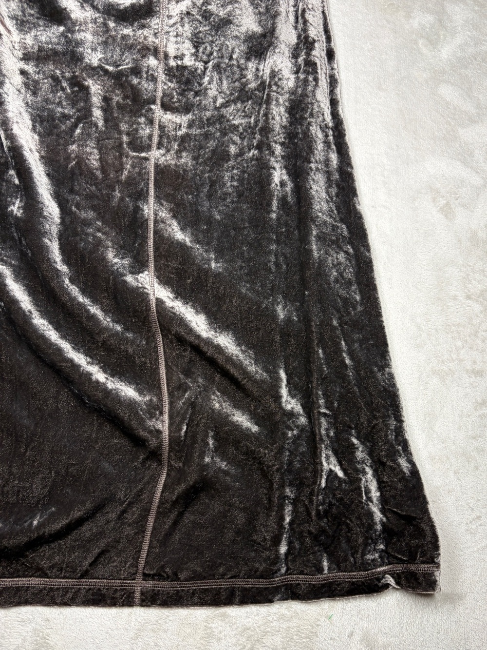 Vintage J.Jill Grey Silver Velvet Whimsigoth Maxi Skirt Size Medium - Picture 13 of 14